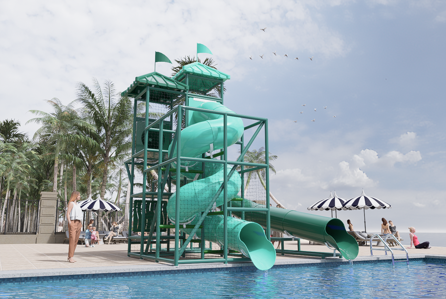 302 4x8 Poolside slide